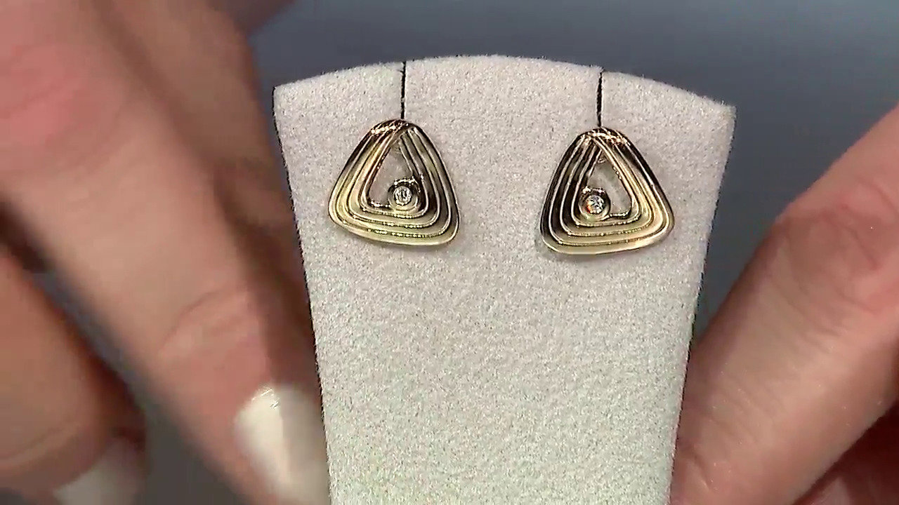Video Zilveren oorbellen met I1 (G) Diamanten (Annette)