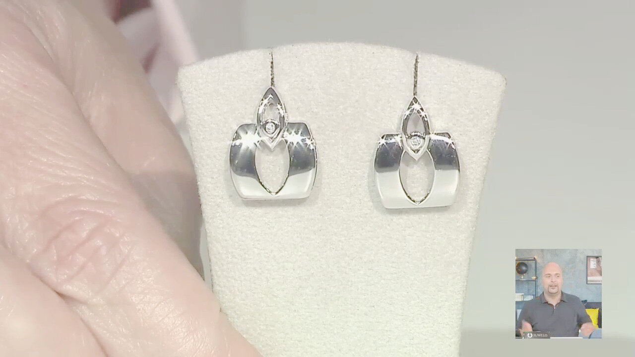 Video Orecchini in argento con Diamante I1 (G) (Annette)