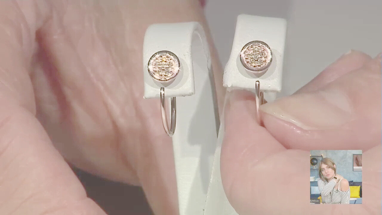Video Orecchini in argento con Diamante Rose de France SI1 di Argyle (Annette)