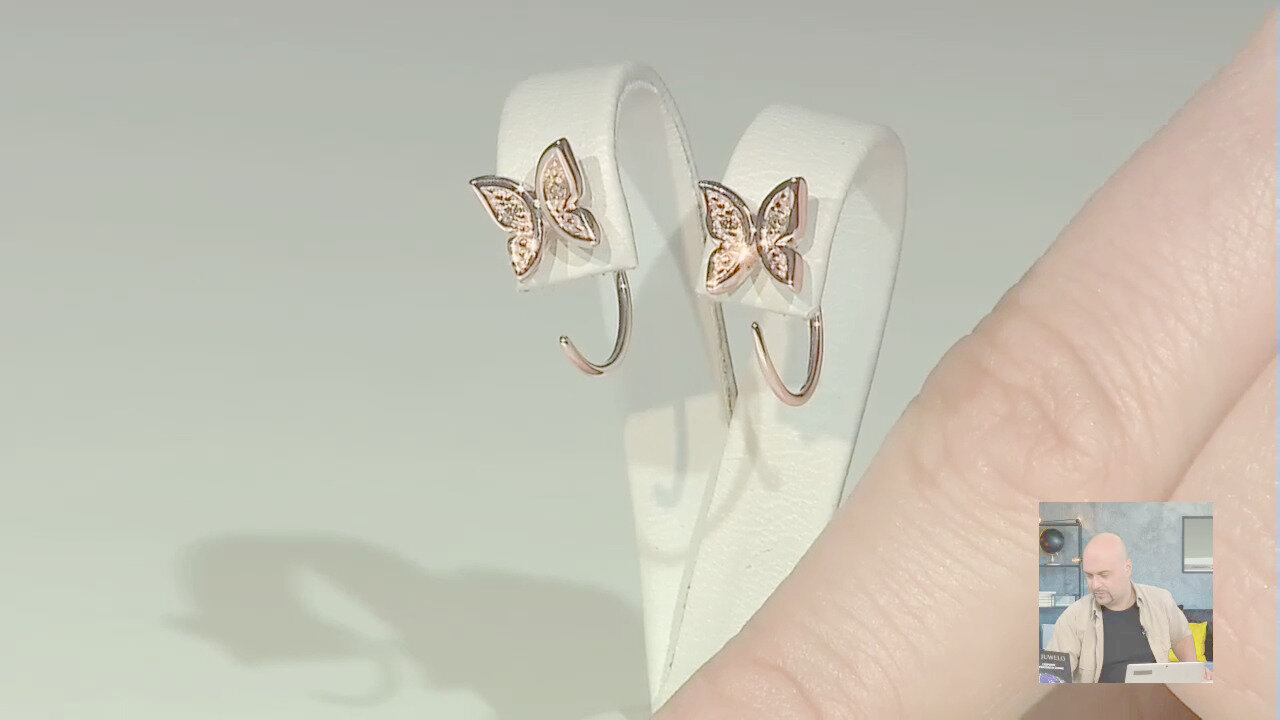 Video Orecchini in argento con Diamante Rose de France SI1 di Argyle (Annette)