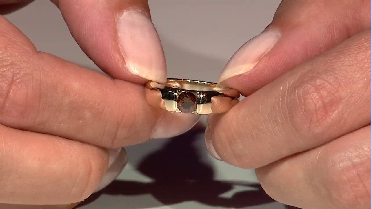Video Gouden ring met een VS1 Cognac diamant (Annette)