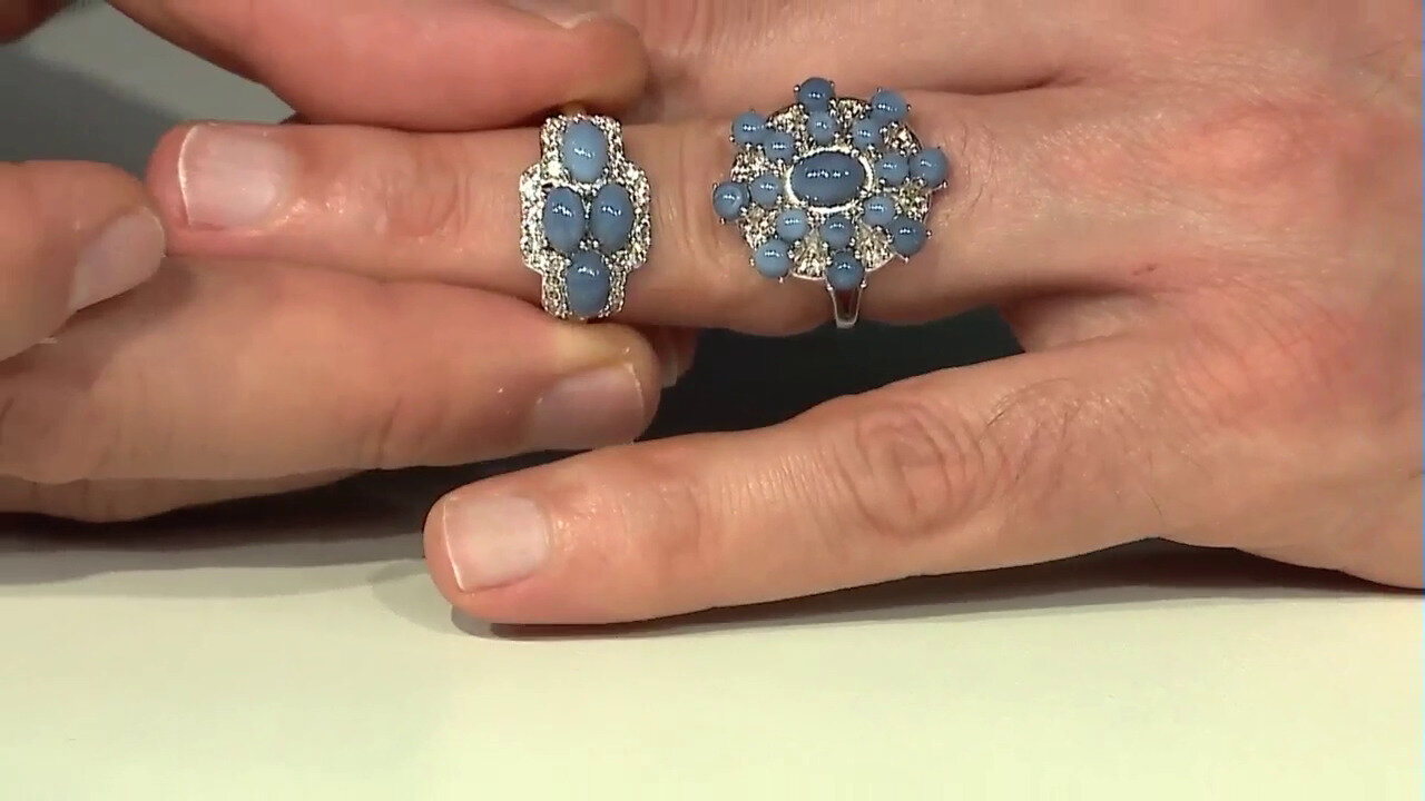 Video Zilveren ring met een blauwe opaal