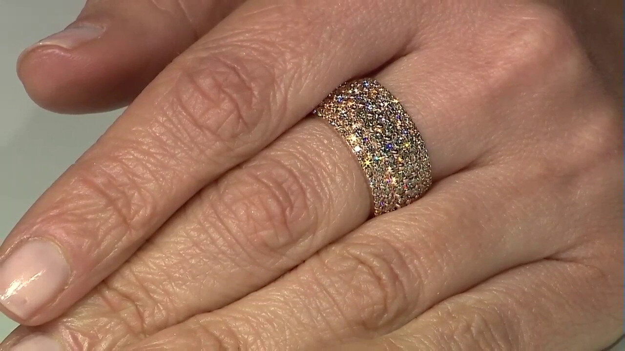 Video 14K SI1 Argyle Rose De France Diamond Gold Ring (Annette)