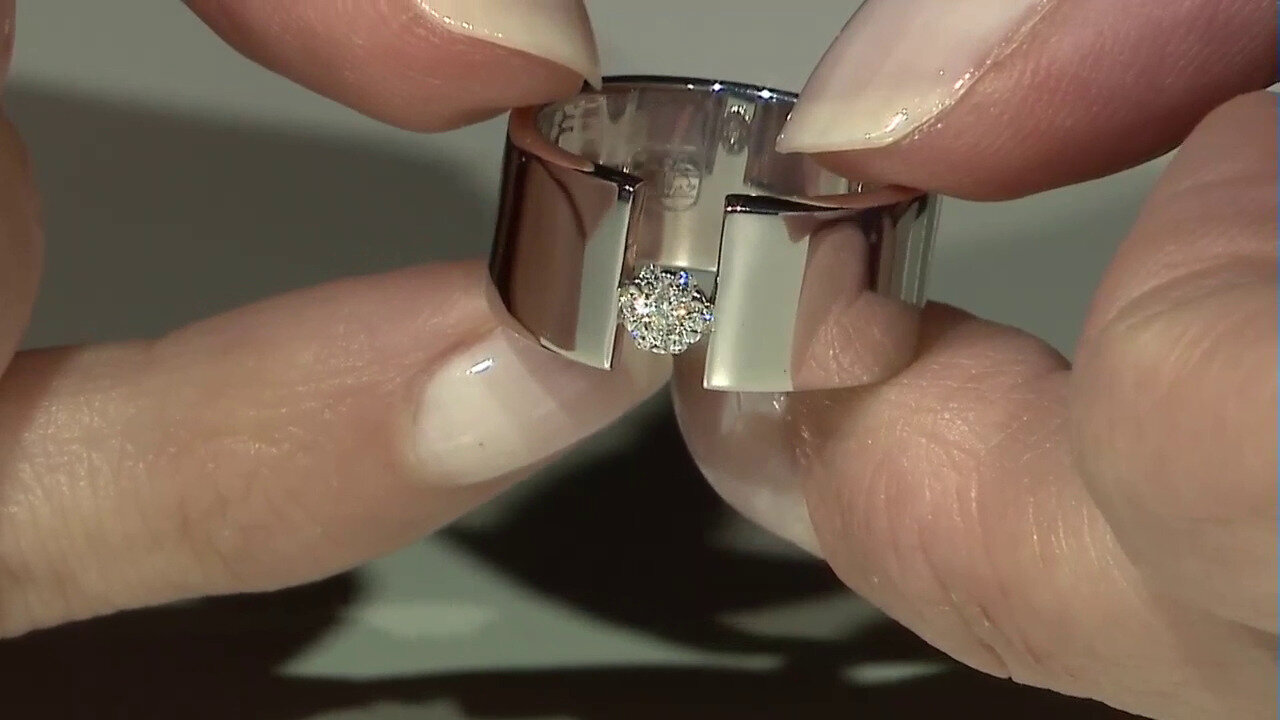 Video Zilveren ring met een I1 (G) Diamant