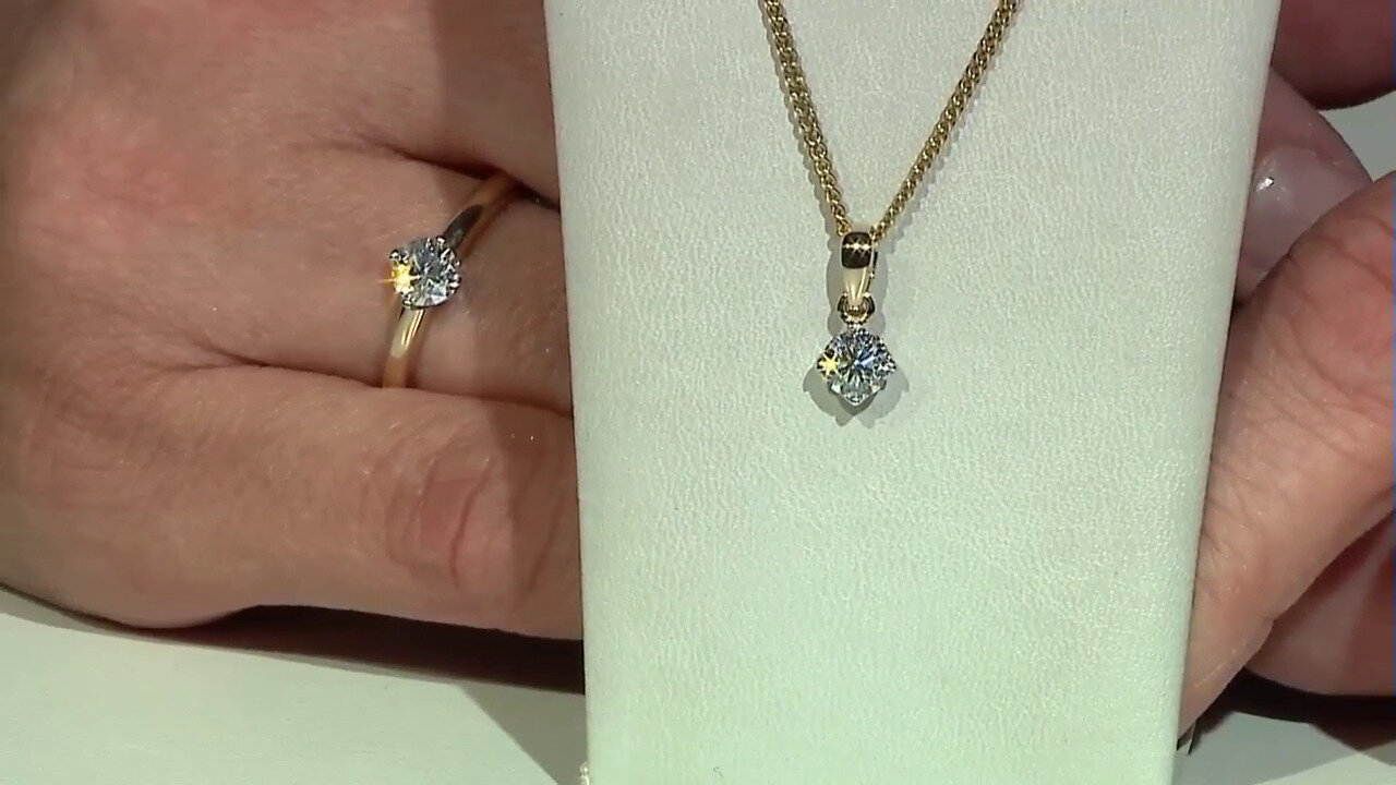 Video Gouden hanger met een Diamant SI1 (G) (Annette)