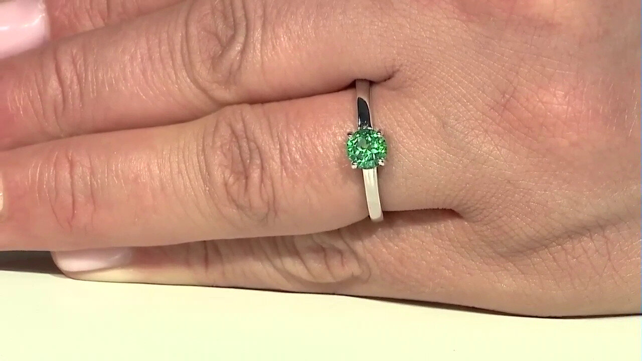 Video Butterfly Green Topaz Silver Ring
