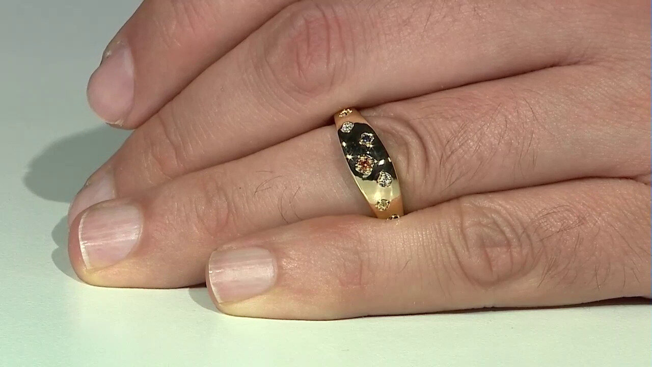 Video Zilveren ring met een oranje saffier