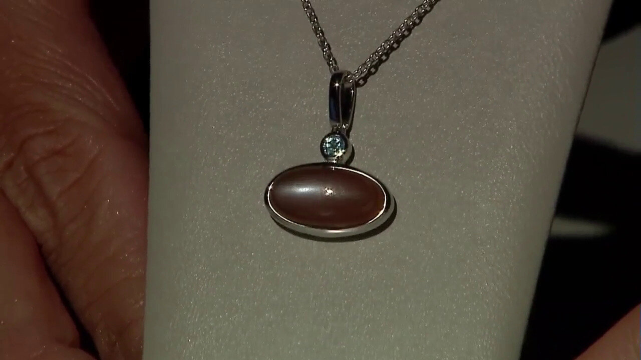 Video Chocolate Moonstone Silver Necklace (KM by Juwelo)