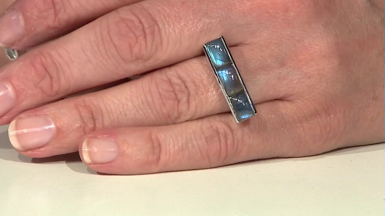 Video Zilveren ring met Blauwe Minary Labradorieten (KM by Juwelo)