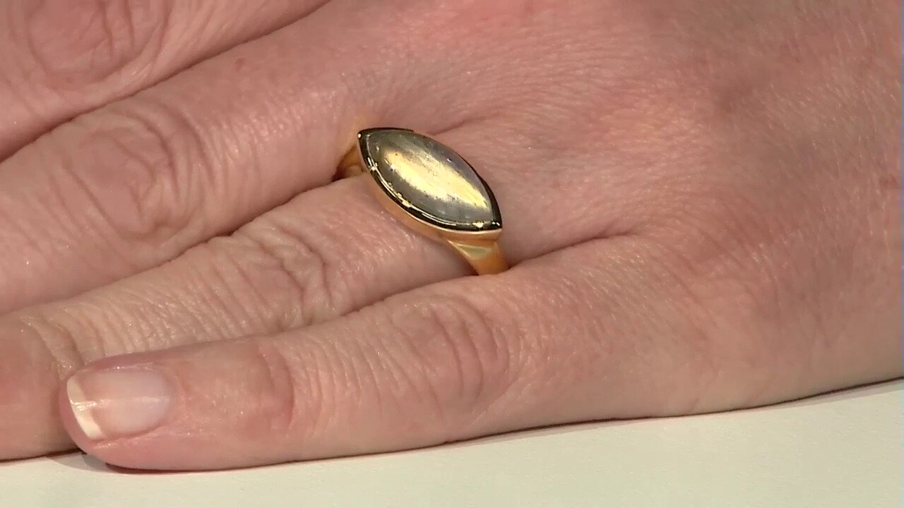 Video Zilveren ring met een Gouden Minary Labradoriet (KM by Juwelo)