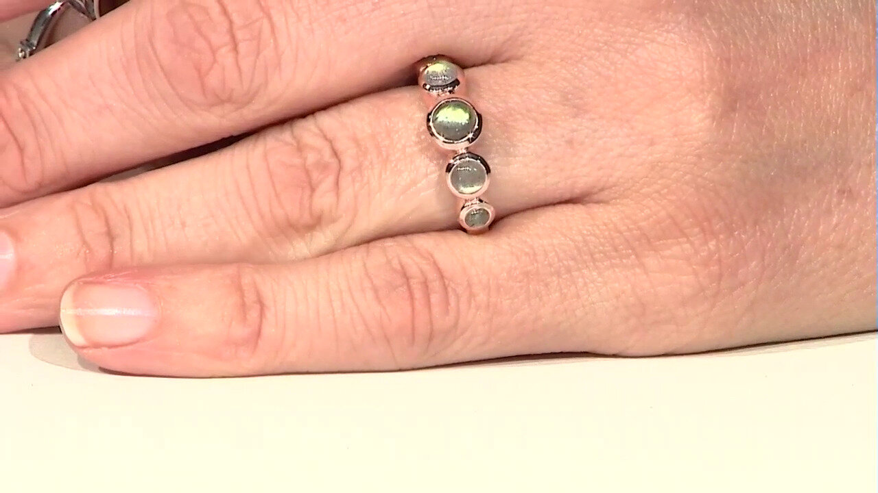 Video Green Maniry Labradorite Silver Ring (KM by Juwelo)