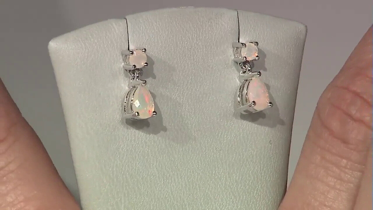Video Welo Opal Silver Earrings