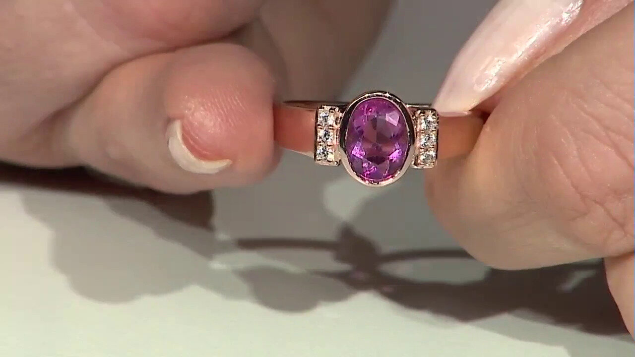 Video Pink Flouorite Silver Ring (KM by Juwelo)