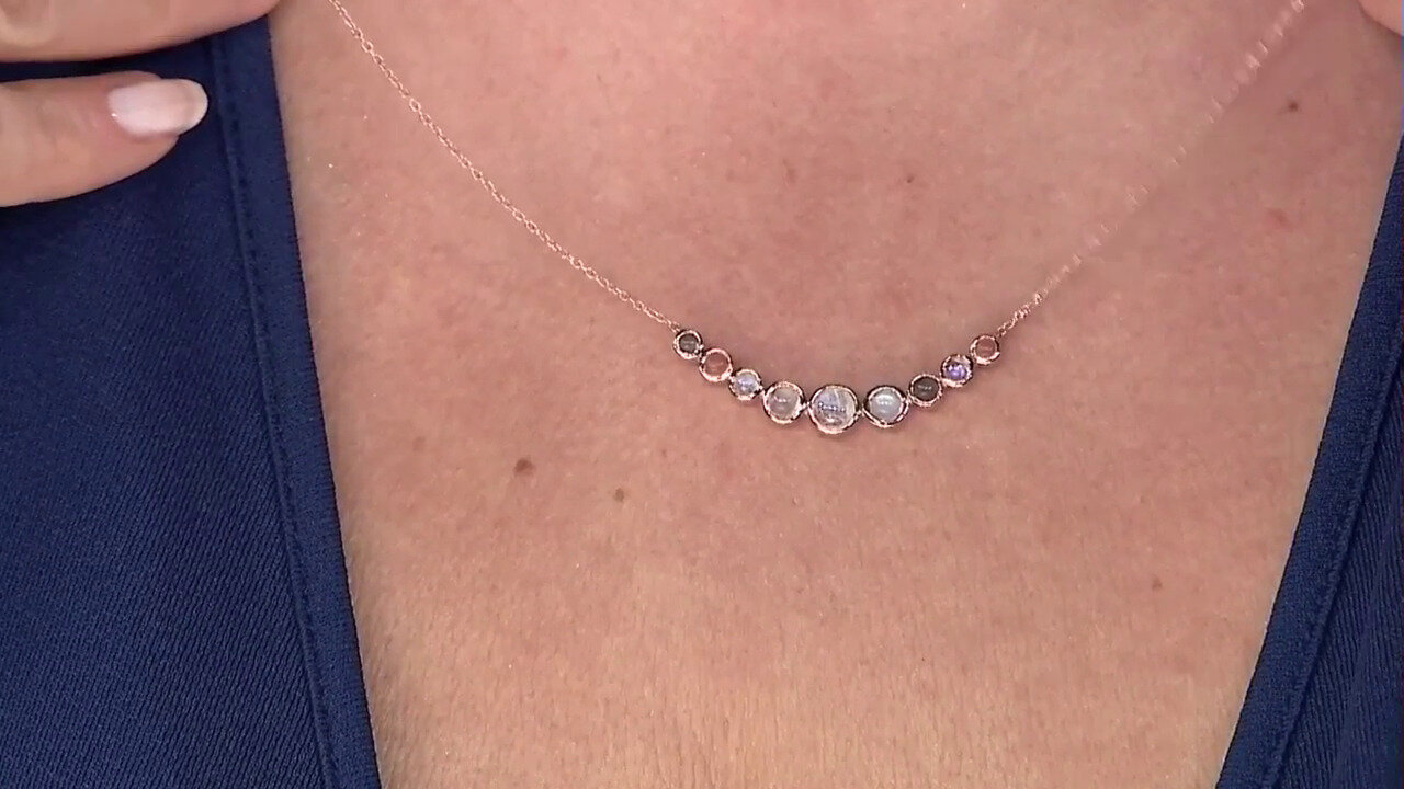 Video Blue Moonstone Silver Necklace (KM by Juwelo)