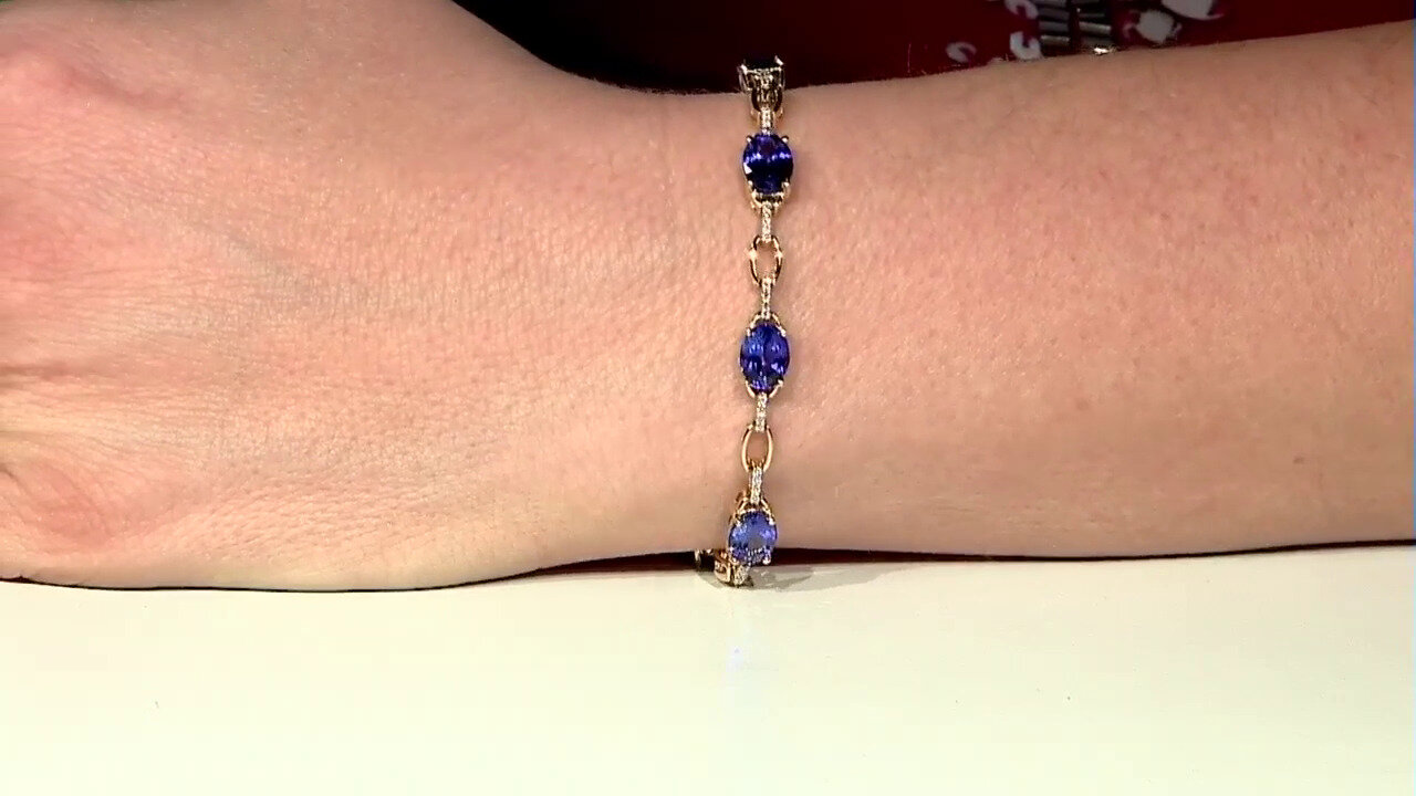 Video Gouden armband met AAA tanzanieten (CIRARI)