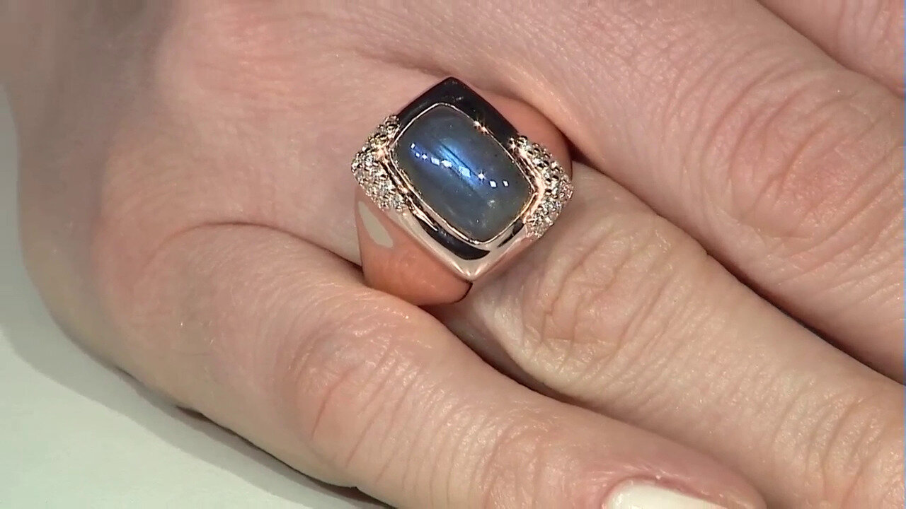 Video Blue Maniry Labradorite Silver Ring (KM by Juwelo)