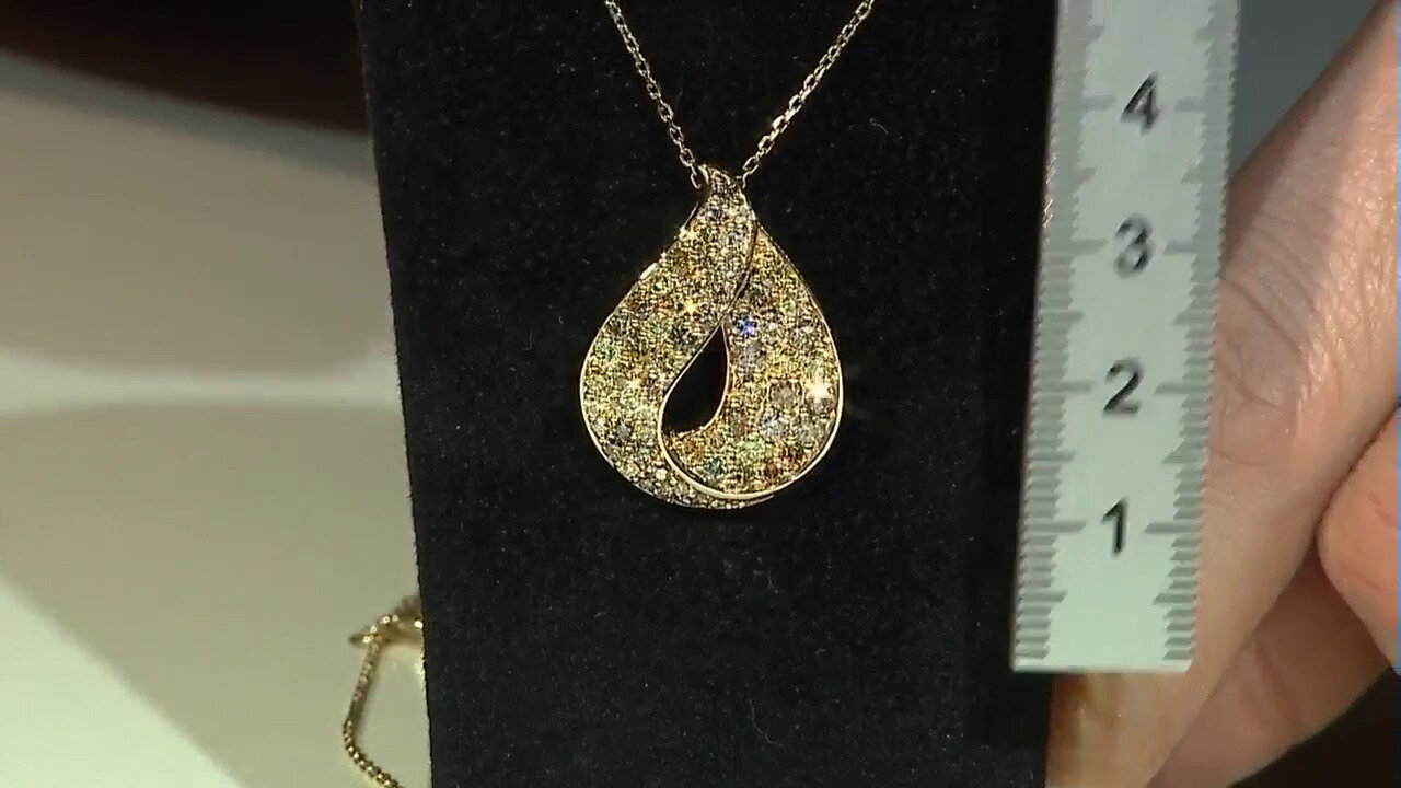 Video Gouden halsketting met SI2 Fancy Diamanten (CIRARI)