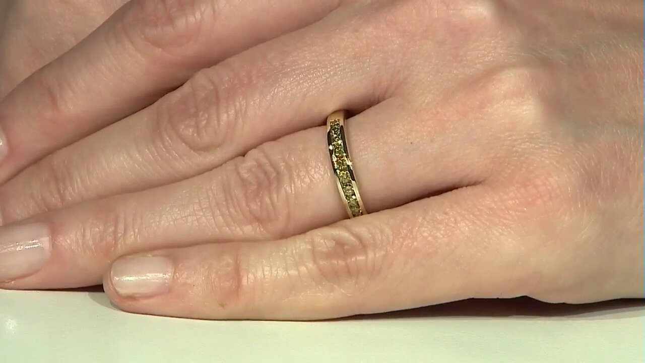 Video Gouden ring met I1 Gele Diamanten