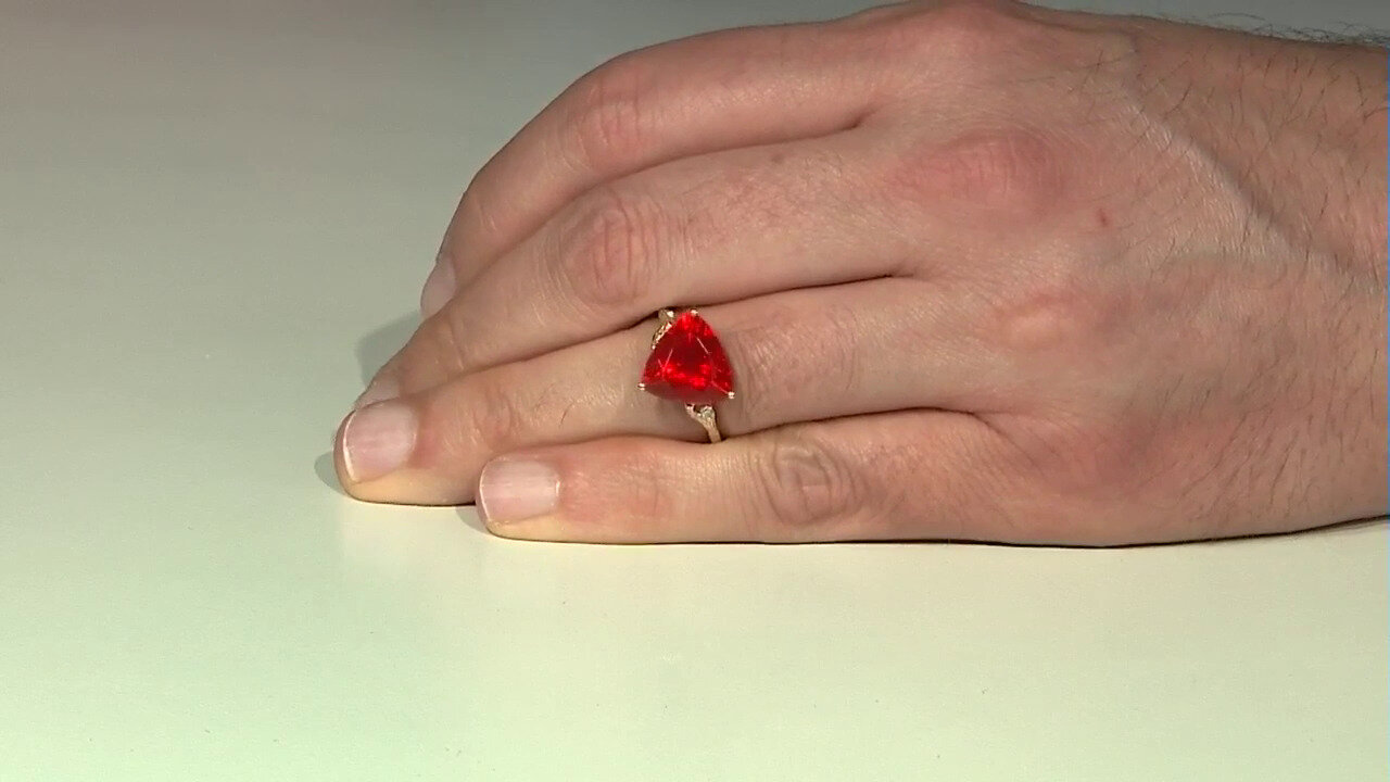 Video 14K Mexican Fire Opal Gold Ring (Smithsonian)