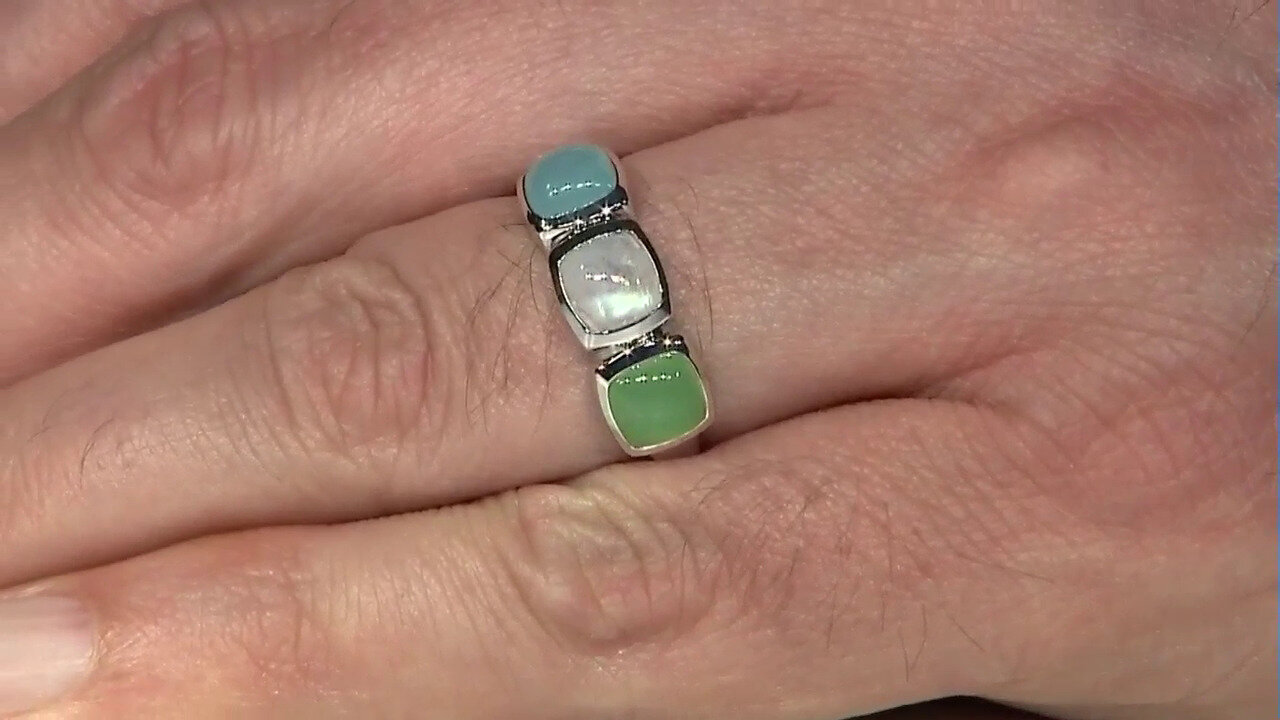 Video Zilveren ring met een Aqua Chalcedoon (KM by Juwelo)