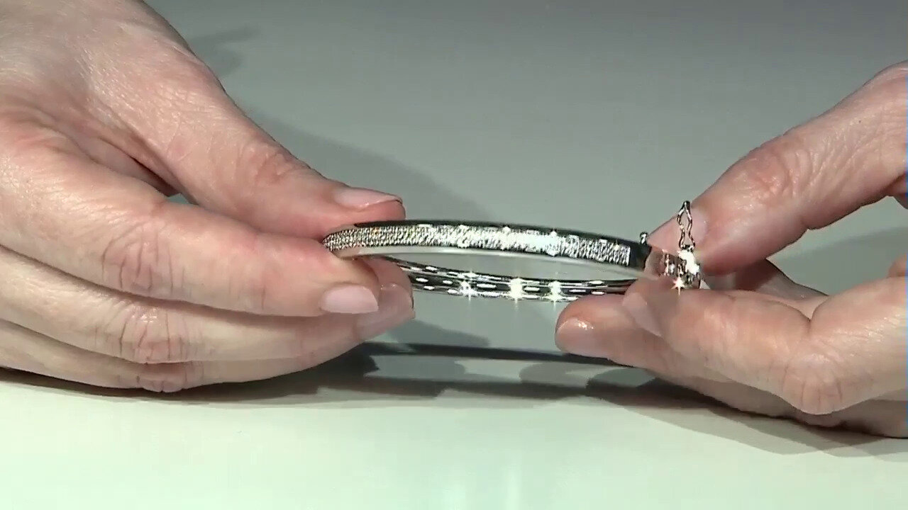 Video Messing armband met witte topaasstenen (Juwelo Style)