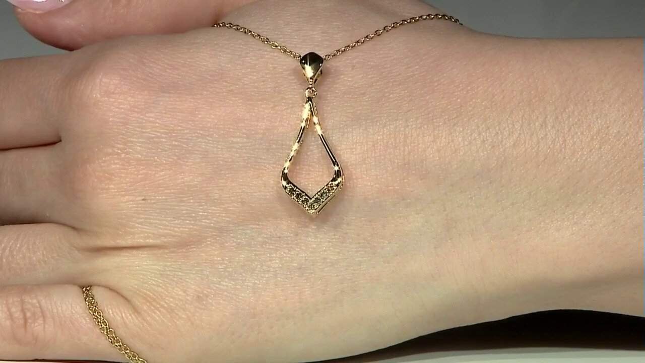 Video Zilveren halsketting met I2 Bruine Diamanten