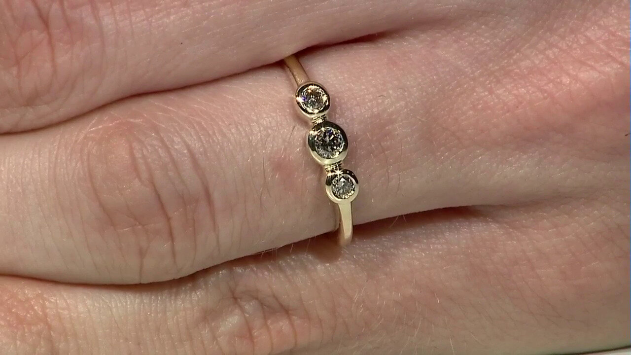 Video Gouden ring met een SI2 Champagne Diamant