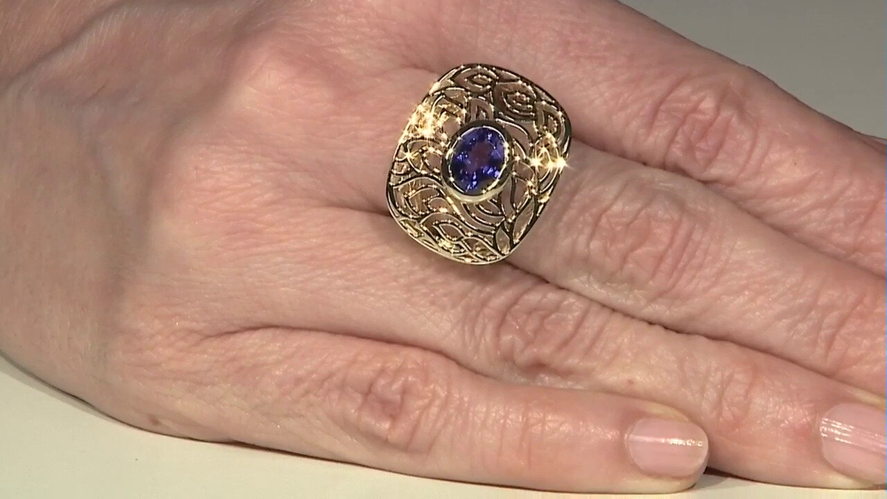 Video 9K AAA Tanzanite Gold Ring (Ornaments by de Melo)